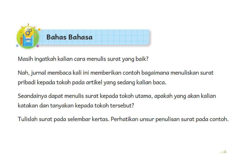 Kunci Jawaban Bahasa Indonesia Kelas 5 SD Kurikulum Merdeka Bab 3 Halaman 63: Menulis Surat