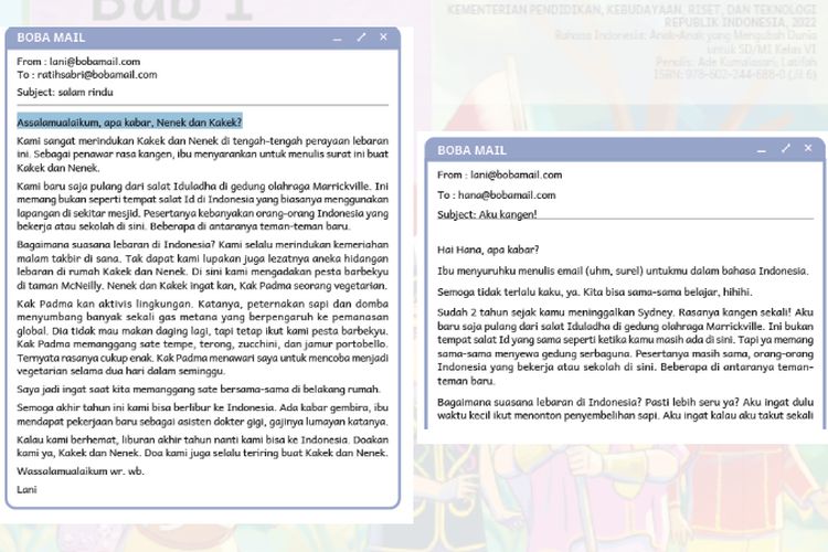 Kunci Jawaban Bahasa Indonesia Kelas 6 SD Halaman 26-27 Kurikulum Merdeka: Unsur-Unsur dalam Surat Pribadi