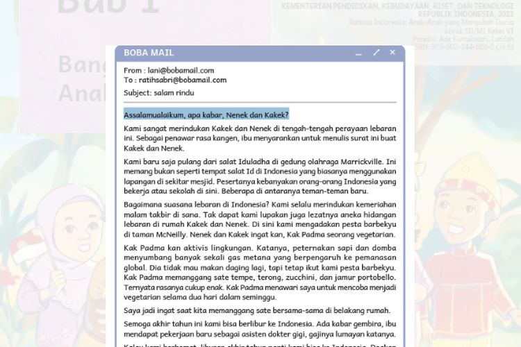Menulis Surel, Kunci Jawaban Bahasa Indonesia Kelas 6 SD Halaman 27 Kurikulum Merdeka