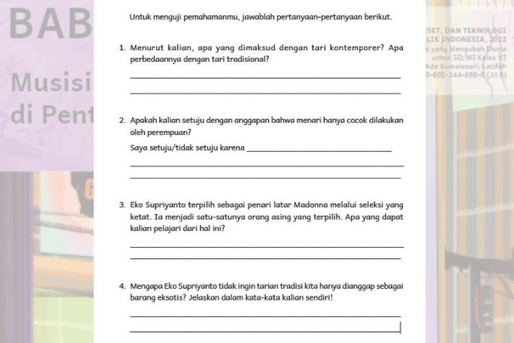 Soal Transkrip Wawancara, Kunci Jawaban Bahasa Indonesia Kelas 6 SD Halaman 41 42 43 44 Kurikulum Merdeka
