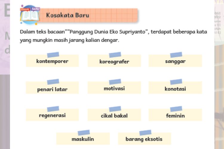 Kunci Jawaban Bahasa Indonesia Kelas 6 SD Halaman 45 Kurikulum Merdeka: Pasangkanlah Makna Kosakata Baru Ini