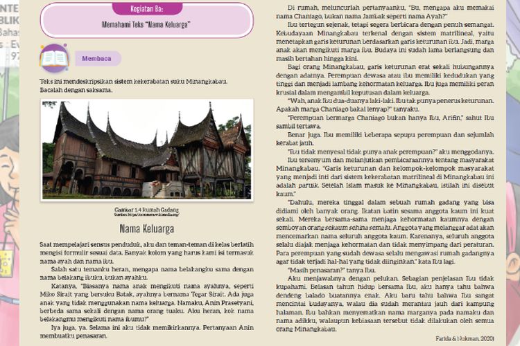 Memahami Teks ‘Nama Keluarga’, Kunci Jawaban Bahasa Indonesia Kelas 9 SMP Halaman 18 19 20 Kurikulum Merdeka