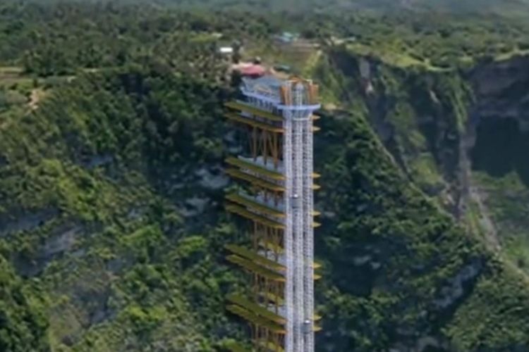 Disokong China Rp200 M! Tebing Bali Bakal Dihiasi Lift Kaca Semegah Elevator Tertinggi dan Terberat di Dunia