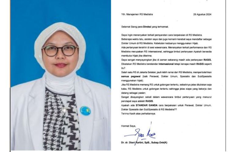 Duduk Perkara dr Diani Kartini yang Melayangkan Protes Mengenai Larangan Berhijab di RS Medistra
