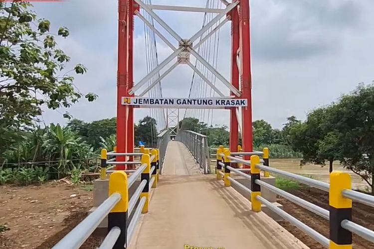 Disokong Rp20,7 Miliar, Jembatan Gantung Terbesar di Indramayu Bikin Pergerakan Warga Makin Gesit
