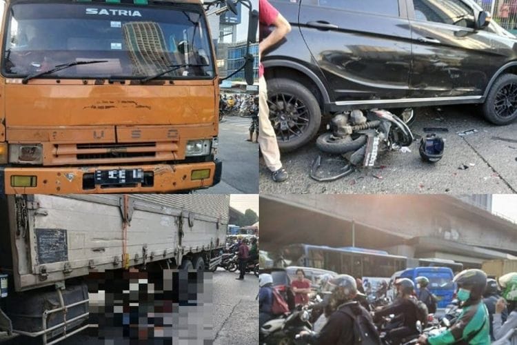 BREAKING NEWS! Kecelakaan Beruntun Imbas Truk Rem Blong di Jakarta Barat, 8 Kendaraan rusak dan 1 Orang Tewas