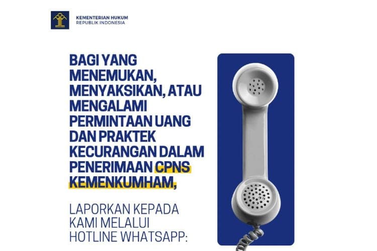 Temukan Kecurangan saat Tes Seleksi CPNS 2024 Kemenkumham? Lapor ke Sini