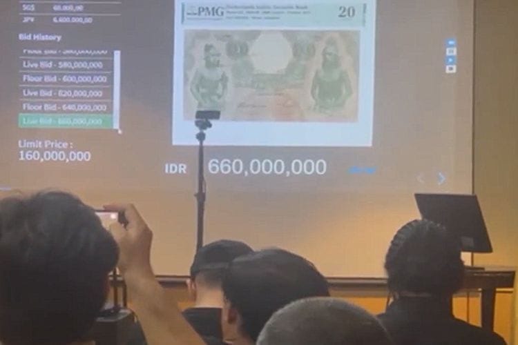 SUPER LANGKA! Uang 1.000 Gulden Bergambar Wayang Terjual Rp660 Juta di Acara Pelelangan Terbesar di Indonesia