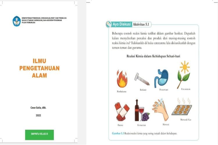 Bab 5 Reaksi-Reaksi Kimia dan Dinamikanya, Kunci Jawaban Buku Ilmu Pengetahuan Alam (IPA) Kelas 9 SMP Hlm. 111 Kurikulum Merdeka Edisi Revisi