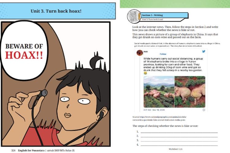 Chapter 5 Fact Checking, Kunci Jawaban Bahasa Inggris Kelas 9 SMP Kurikulum Merdeka: the Steps of Checking Whether the News is Fake or Not