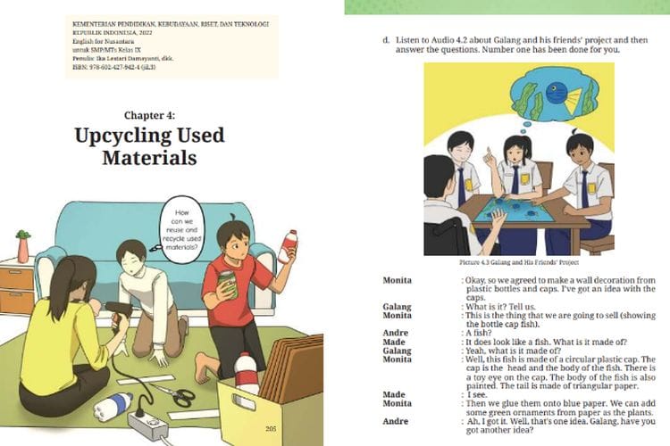 Chapter 4 Galang and His Friends’ Project, Kunci Jawaban Bahasa Inggris Kelas 9 SMP Kurikulum Merdeka: Unit 1 Section 2 d Hlm. 217-218