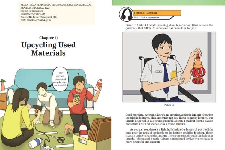 Chapter 4 ‘A Plastic Lantern’, Kunci Jawaban Questions Teks Bahasa Inggris Kelas 9 SMP Kurikulum Merdeka: Unit 1 Section 5, Bonus Terjemah