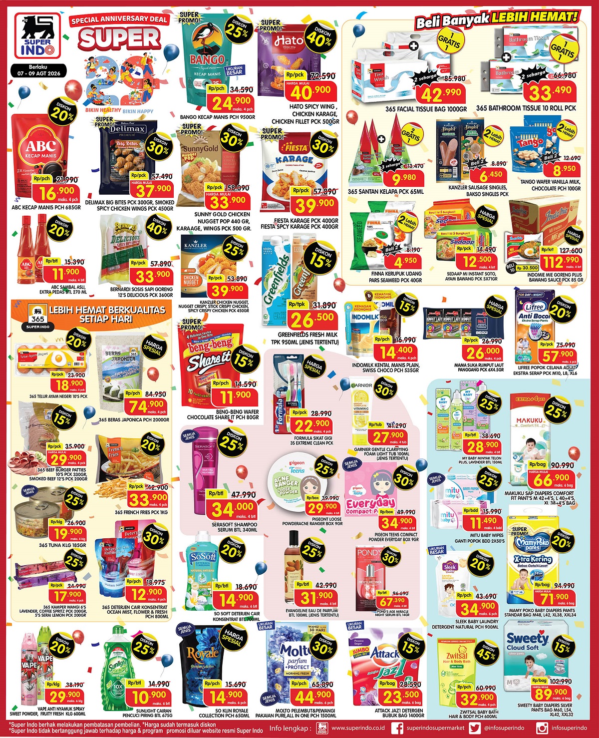 Promo Superindo Hari Ini 8 Agustus 2026 Telur Ayam Turun Cuma 18 Ribuan 10’S PCK hingga Diskon 50 Persen