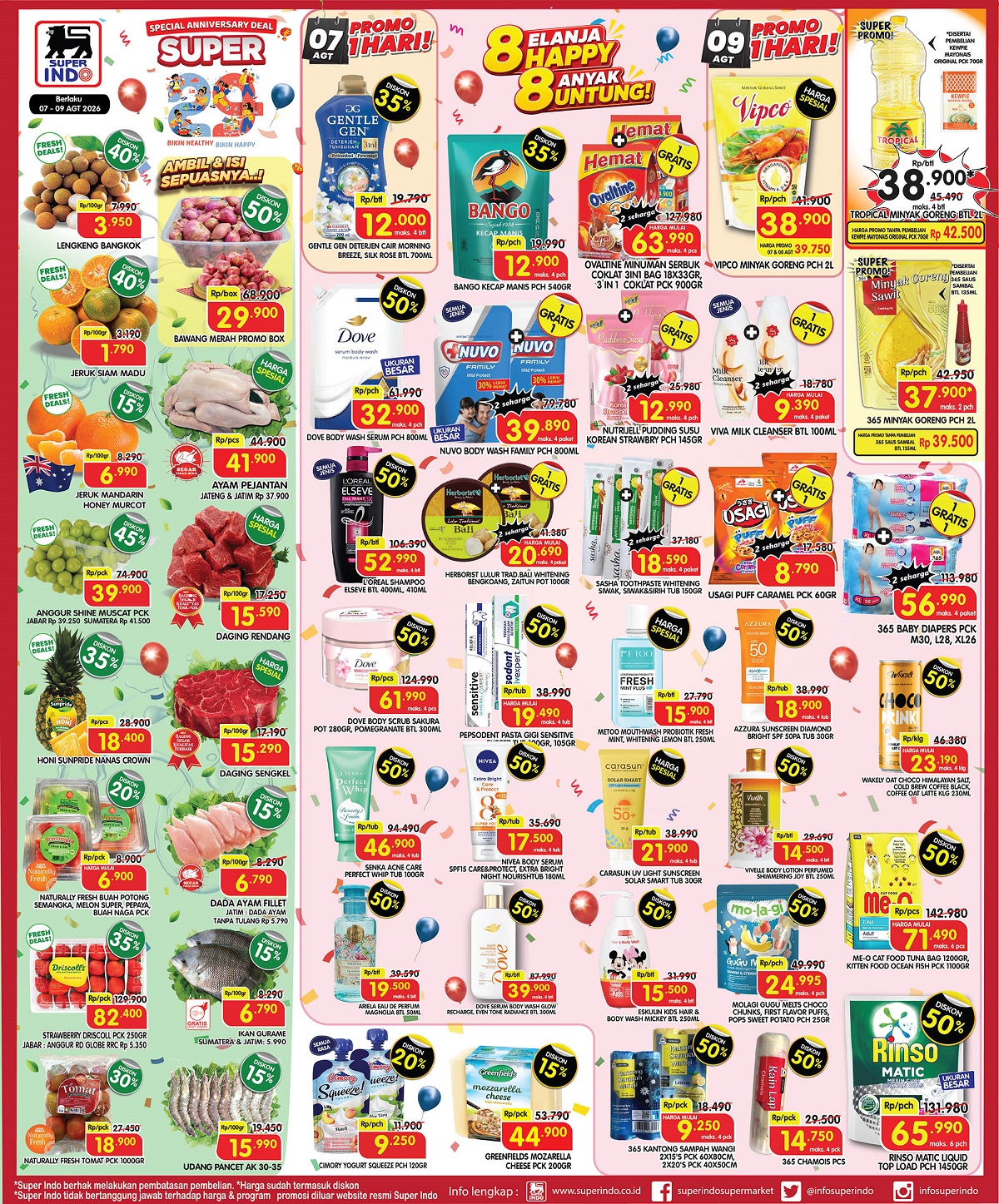 Promo Superindo Hari Ini 7-9 Agustus 2026 Daging Mulai 15 Ribuan hingga Diskon 50 Persen